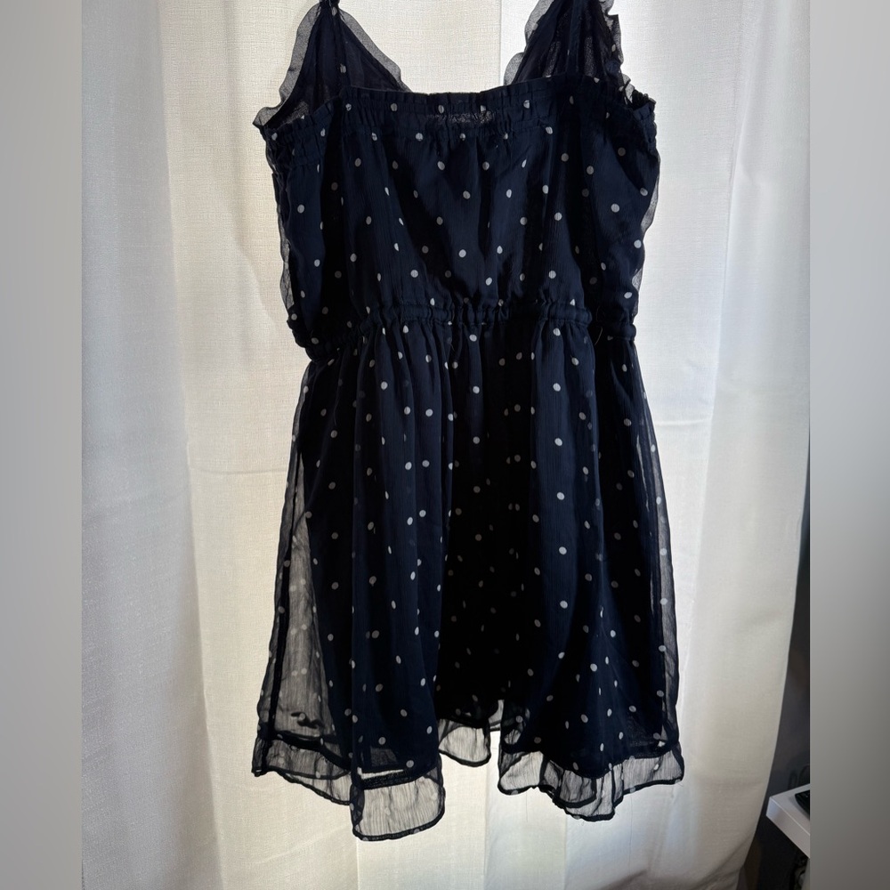 Vintage Hollister Mini Dress Navy with White Dots - Picture 5 of 5